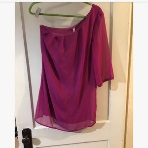 Ladies one shoulder 3/4 sleeve dress